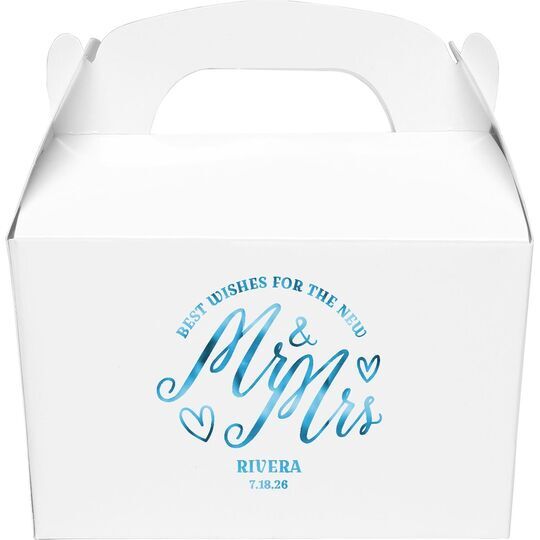Mr. and Mrs. Best Wishes Gable Favor Boxes